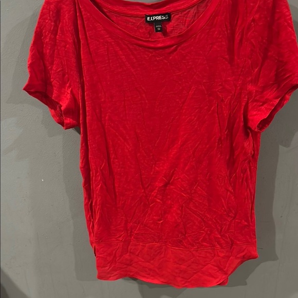 Express Red Fitted Short Sleeve T-Shirt - Picture 1 of 5
